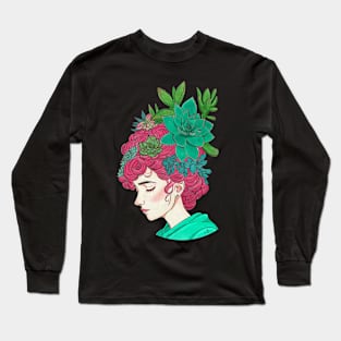 Grow positive thoughts | Pink Long Sleeve T-Shirt